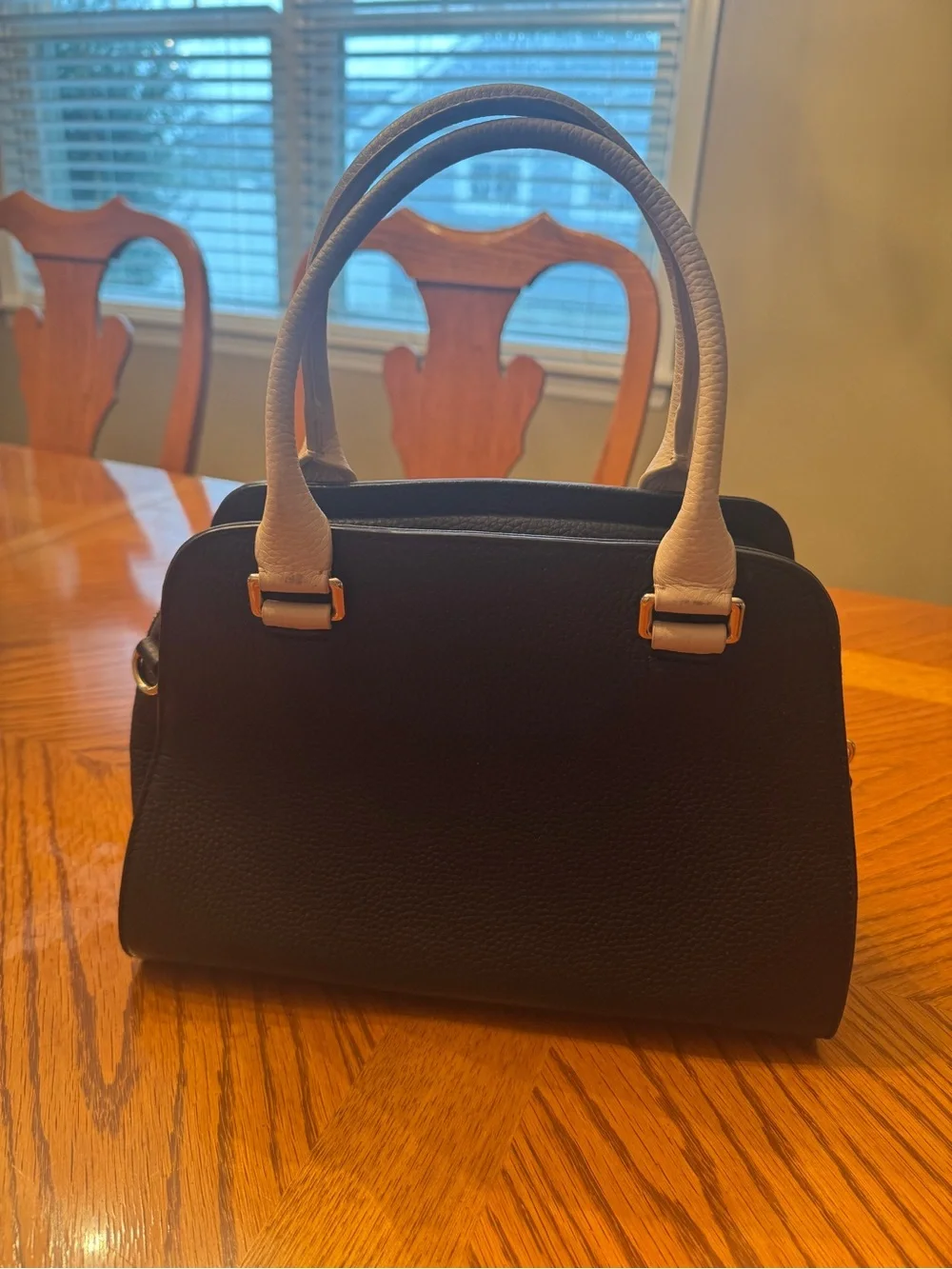 kate spade Black and Cream Bow-Accent Satchel